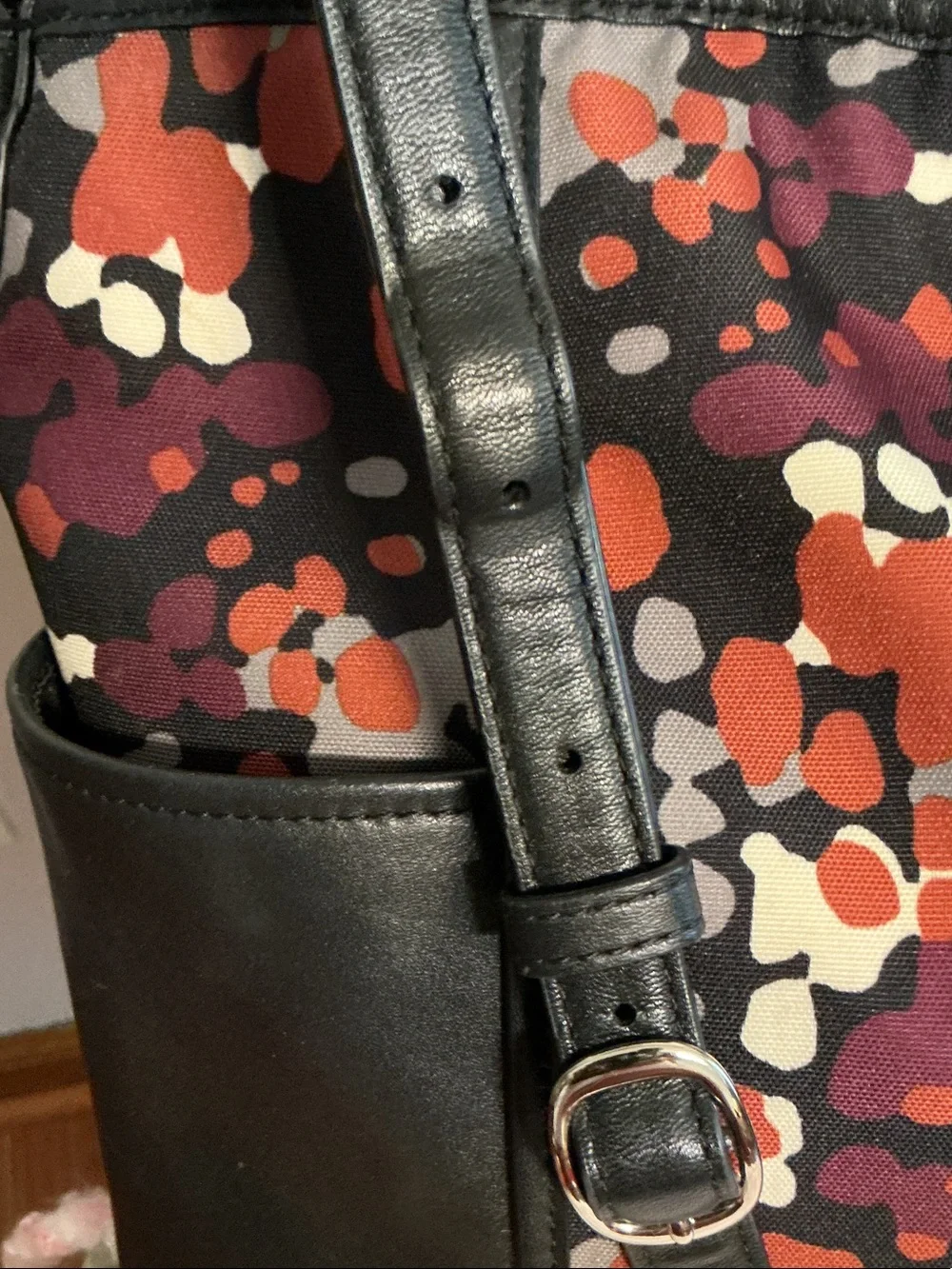 Coach Black Multi-Color Abstract Print Shoulder Bag